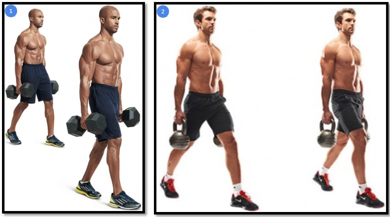 Прогулка фермера с гантелями