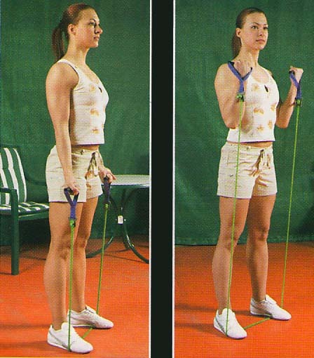 Подъёмы на бицепс с эспандером