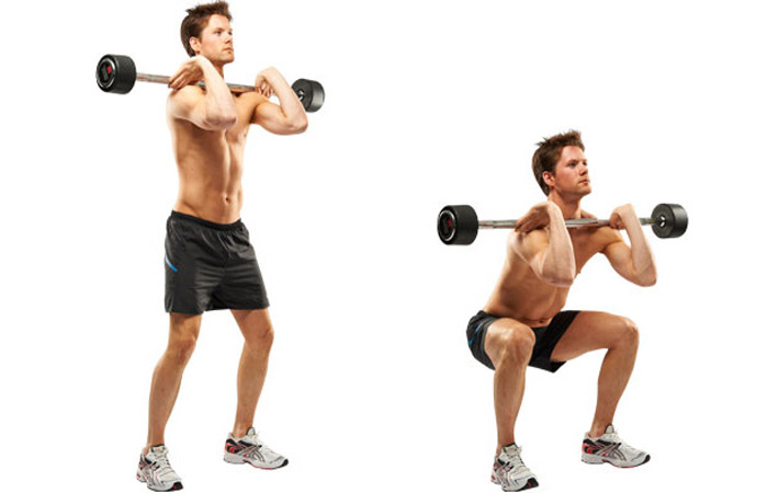 Фронтальные приседания