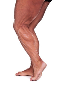Angespannte Beinmuskulatur
