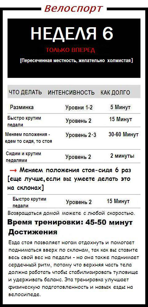 Шестая неделя тренировок