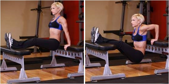 Отжимания от скамьи на трицепс с руками за спиной