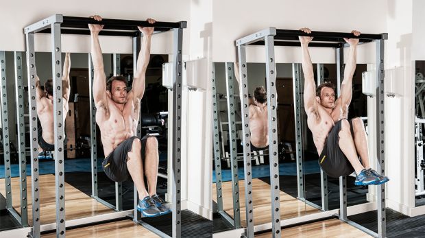 Подъем коленей с удержание уголка