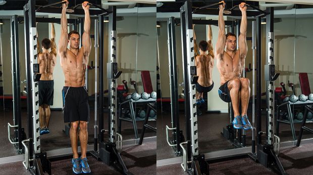 Подъем ног в висе на пресс