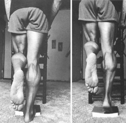 Подъемы на носки на одной ноге