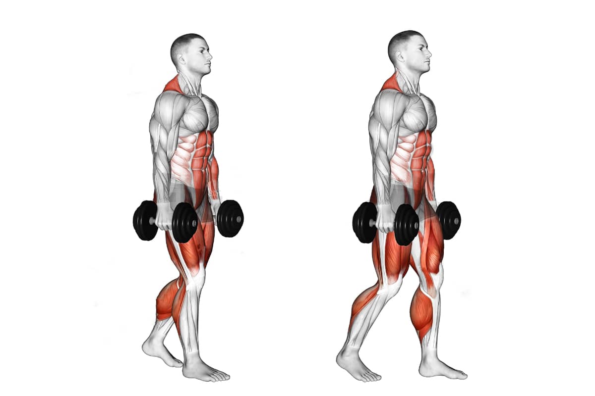 Прогулка фермера с гантелями