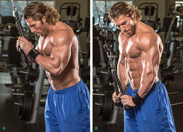 Разгибание рук в блоке на трицепс