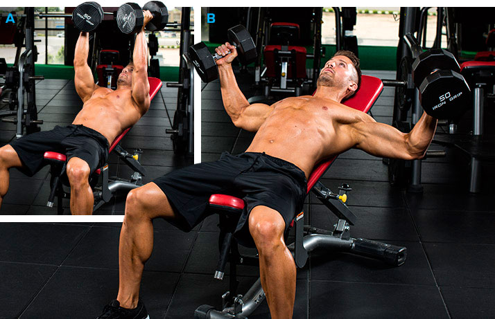 Разведение рук с гантелями