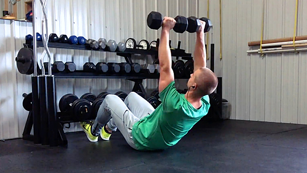 Ситап с гантелями