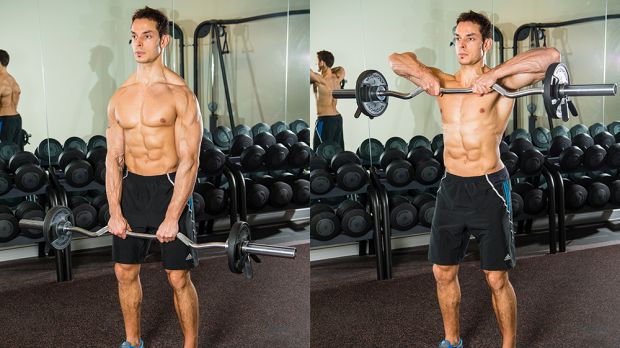 Тяга штанги к подбородку