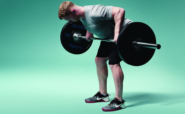 тяга штанги в наклоне