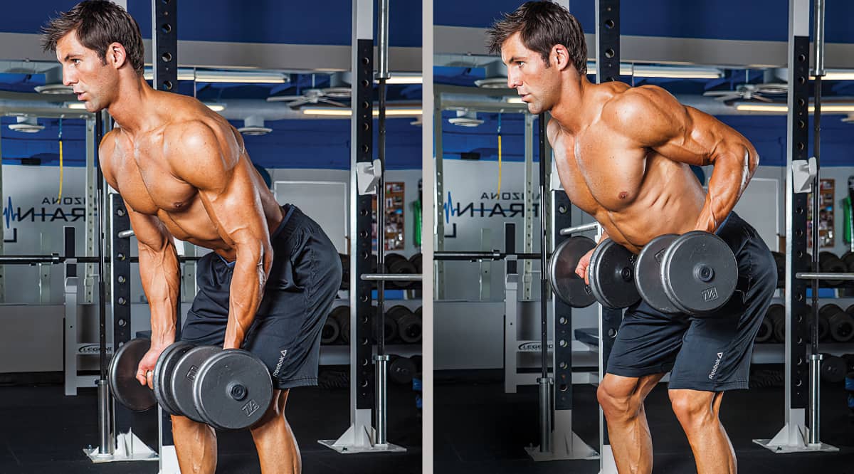 Тяга Ятса с гантелями