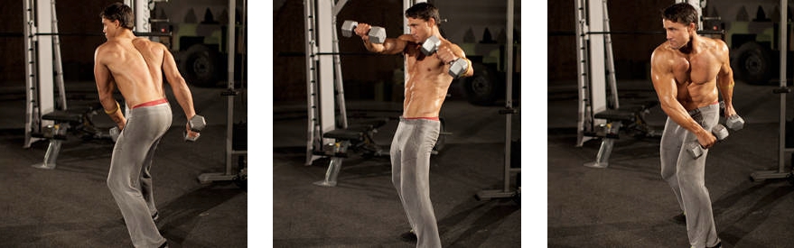 Упражнение спелкастер с гантелью