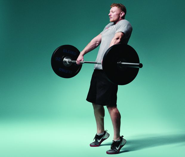 взятие штанги на грудь