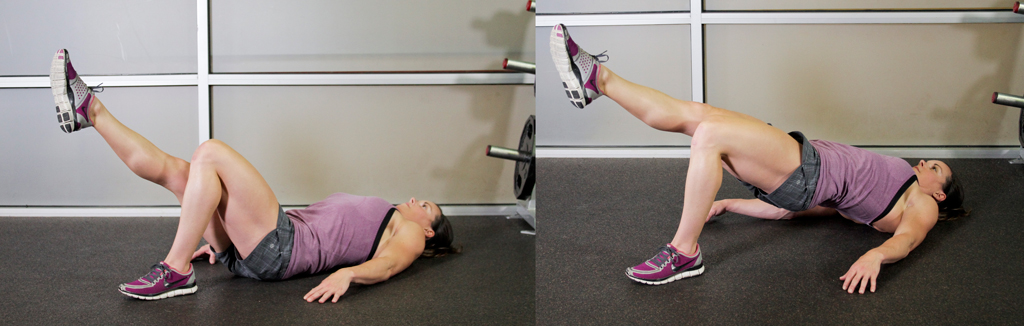 ягодичный мостик на одной ноге