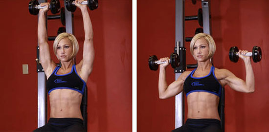 Жим гантелей стоя