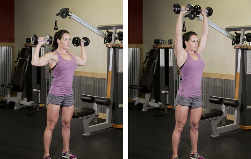 Жим гантелей стоя