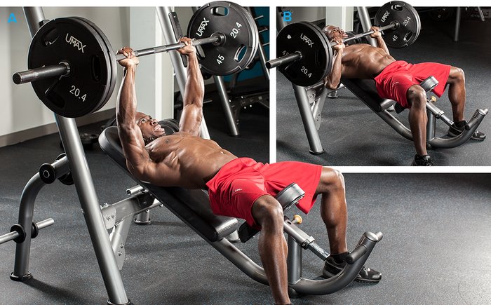 Жим штанги под углом