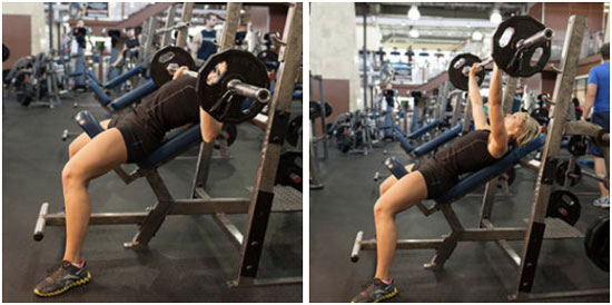 Жим штанги под углом 45 градусов