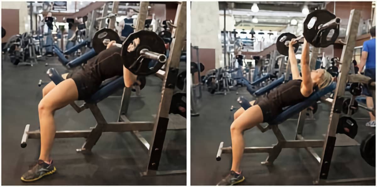 Жим штанги под углом